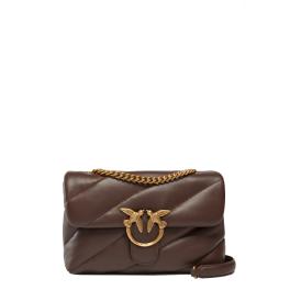 Pinko Love Puff Marrone Castano Antique Gold Crossbody Bag - 1