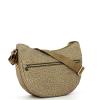 Borbonese Borsa Luna Bag Middle con taschino in Nylon Riciclato Beige Marrone - 2