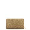 Borbonese Portafoglio Large RFID Zip Around in Nylon Riciclato Beige Marrone - 2