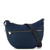 Borbonese Borsa Luna Bag Middle con taschino in Nylon Riciclato Blu - 1