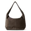 Borbonese Hobo Tweet Large in camoscio Clay Grey - 3