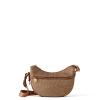 Borbonese Mini Borsa Luna Bag con taschino in Nylon Riciclato Beige Marrone - 1