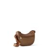 Borbonese Mini Borsa Luna Bag con taschino in Nylon Riciclato Beige Marrone - 2