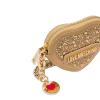 Love Moschino Bustina Portachiavi Cuore con strass Champagne - 3