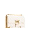 Pinko Borsa a tracolla Love One Chevron Bianco Seta Antique Gold - 2